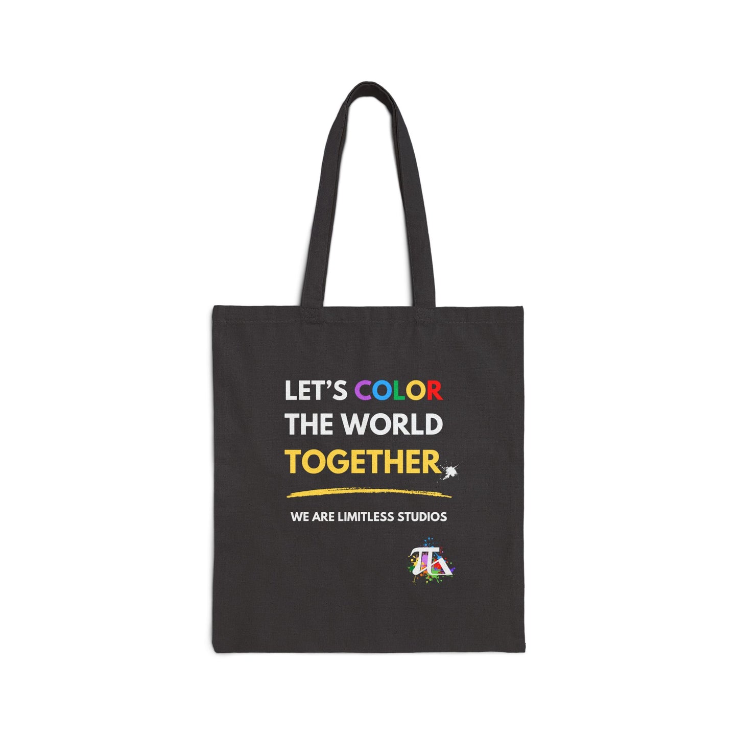 Let's Color the World Cotton Canvas Tote Bag