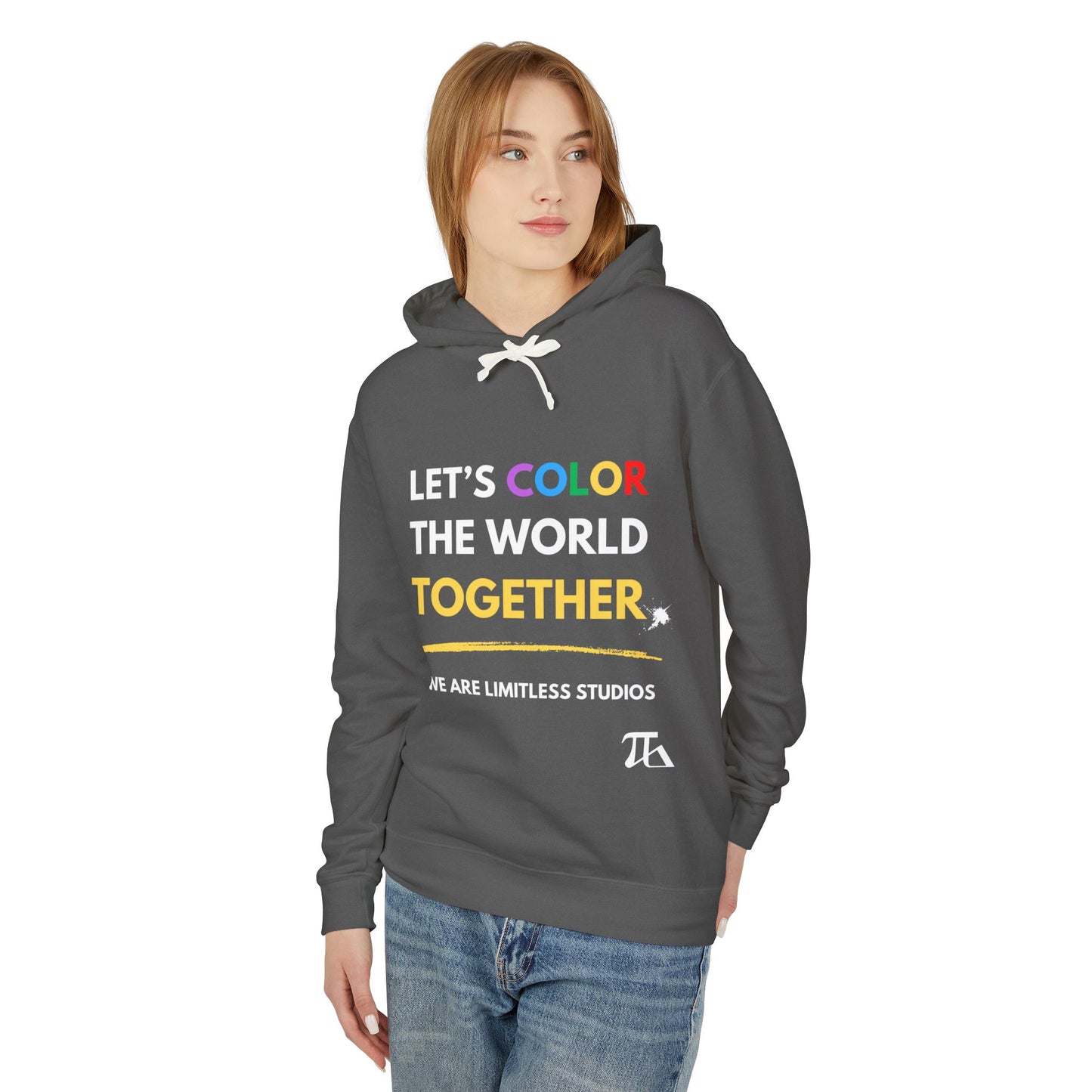 Let's Color the World Together Unisex Lightweight Hooded Sweatshirt