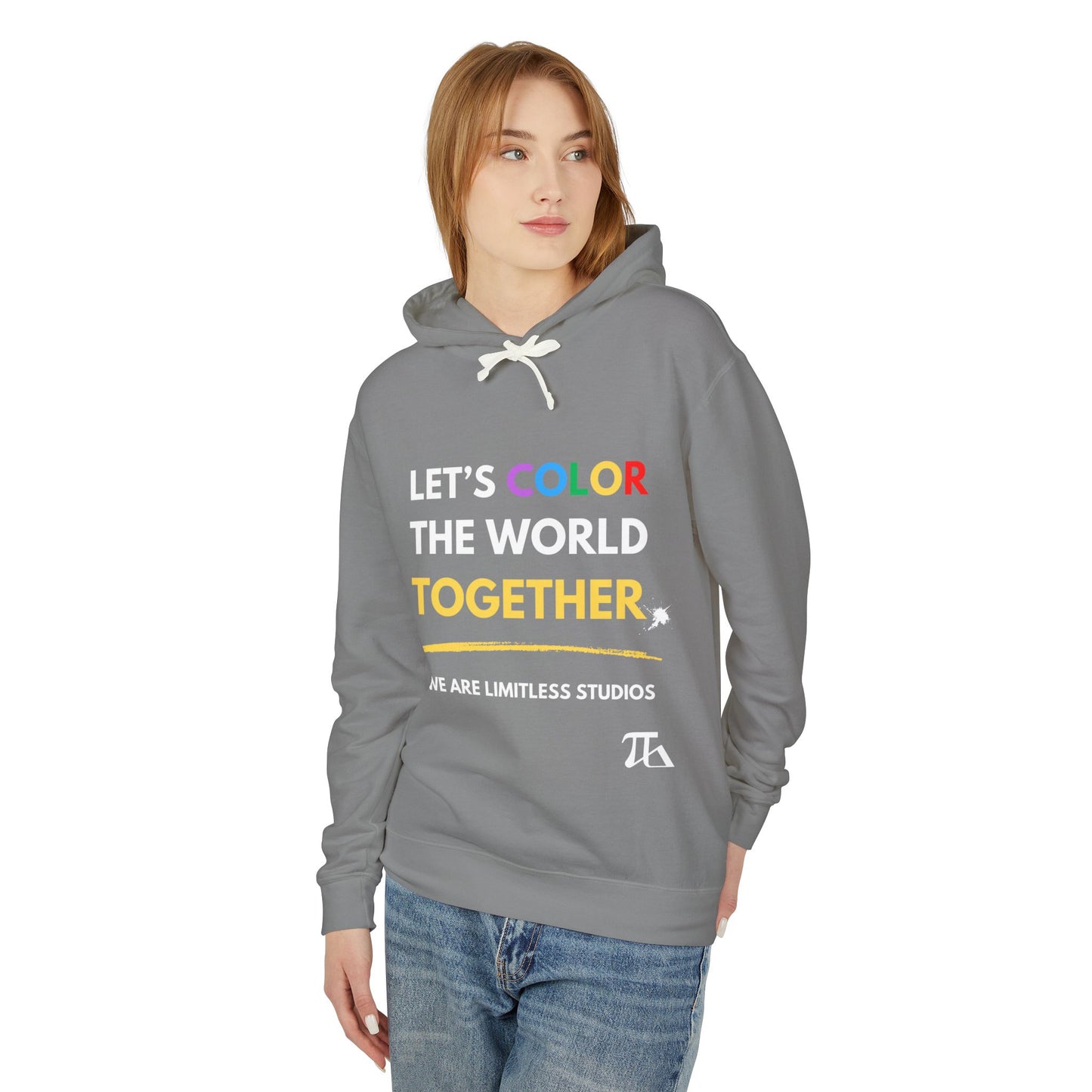 Let's Color the World Together Unisex Lightweight Hooded Sweatshirt