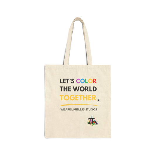 Let's Color the World Cotton Canvas Tote Bag