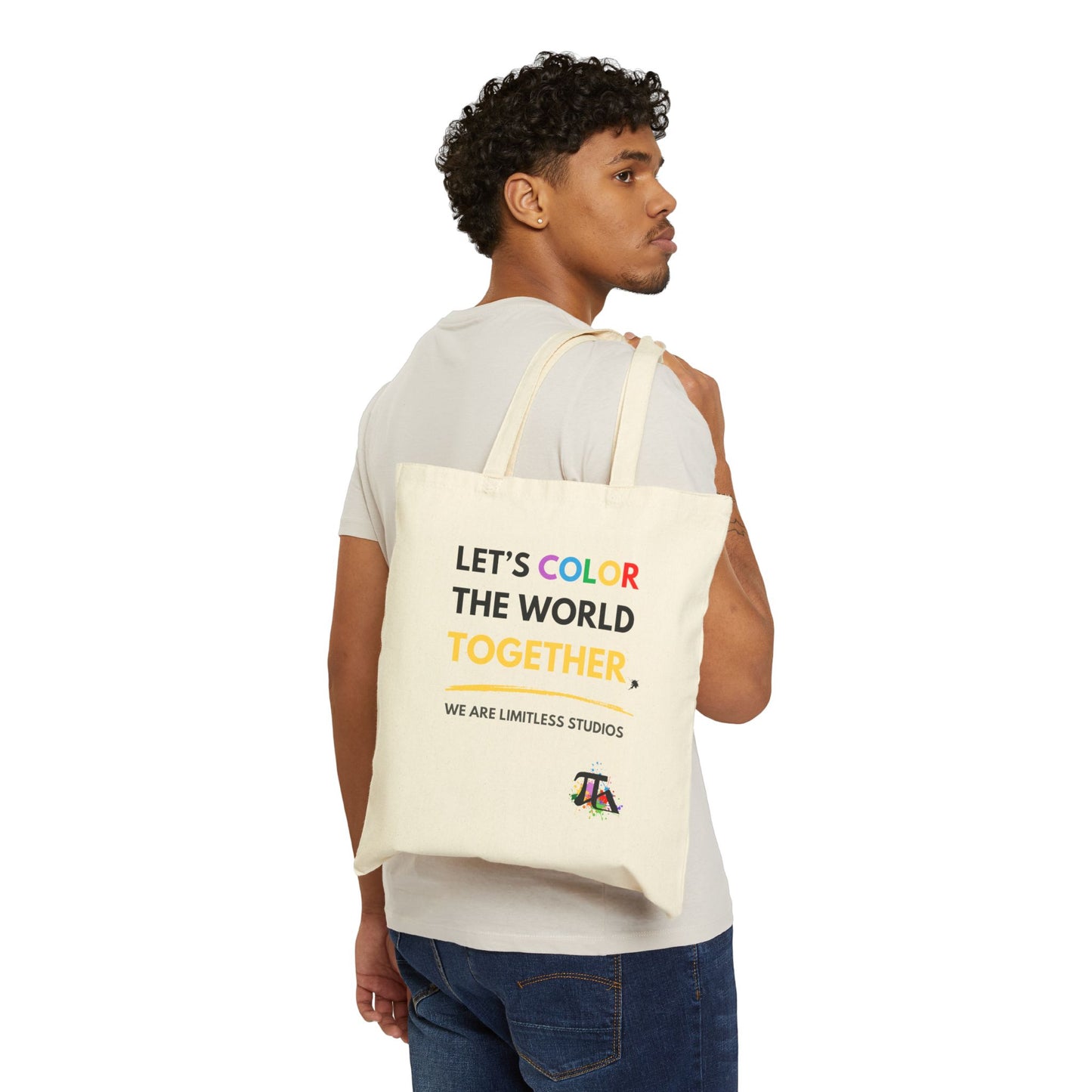 Let's Color the World Cotton Canvas Tote Bag